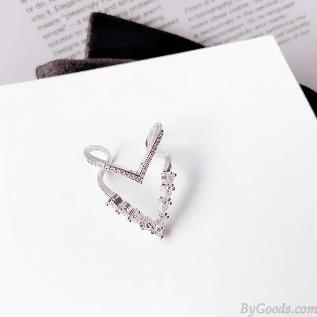 Shining Exaggeration Full Diamond Adjustable Open Ring