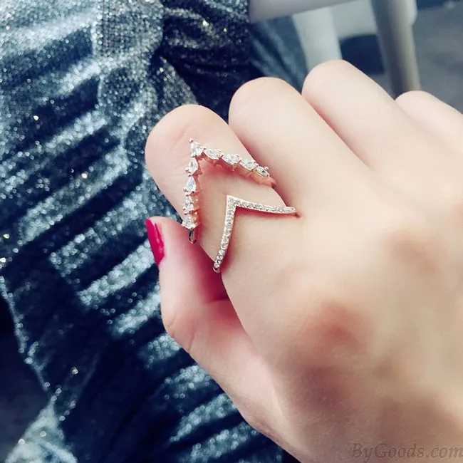 Shining Exaggeration Full Diamond Adjustable Open Ring