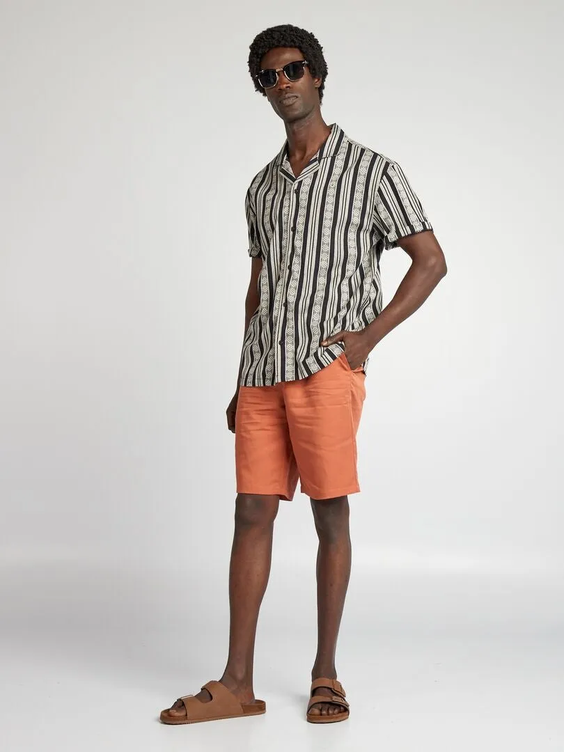 SHORTSLEEVE STRIPED SHIRT  BLACK