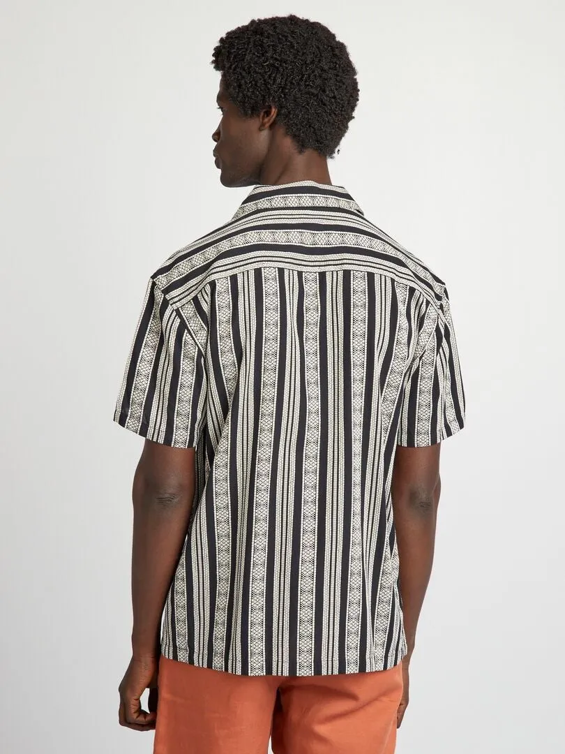 SHORTSLEEVE STRIPED SHIRT  BLACK