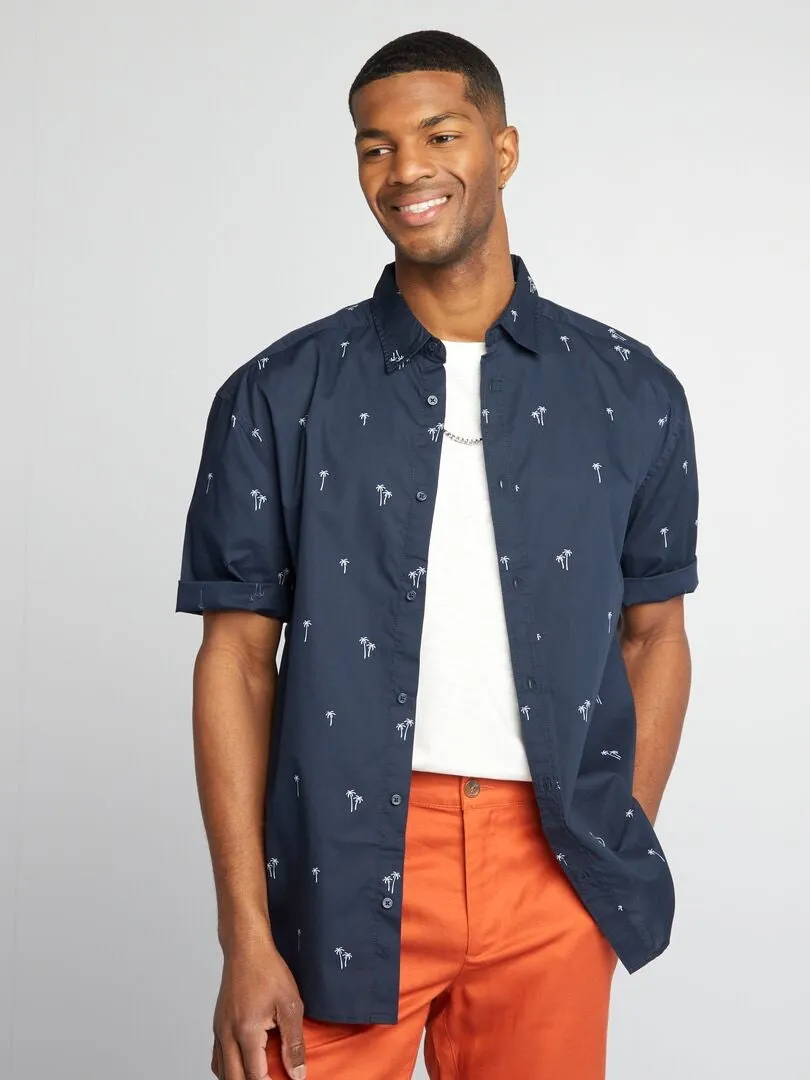 SHORTSLEEVED PRINTED SHIRT  BLUE