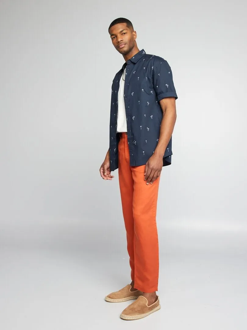 SHORTSLEEVED PRINTED SHIRT  BLUE