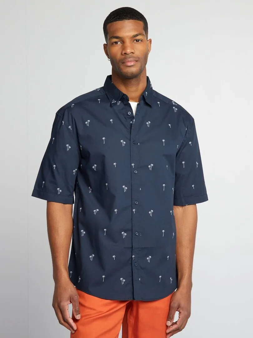 SHORTSLEEVED PRINTED SHIRT  BLUE