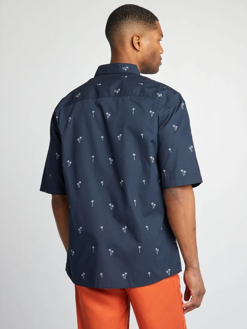 SHORTSLEEVED PRINTED SHIRT  BLUE
