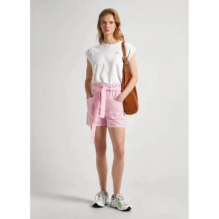 Pepe Jeans Women's Paper Bag Shorts with Belt