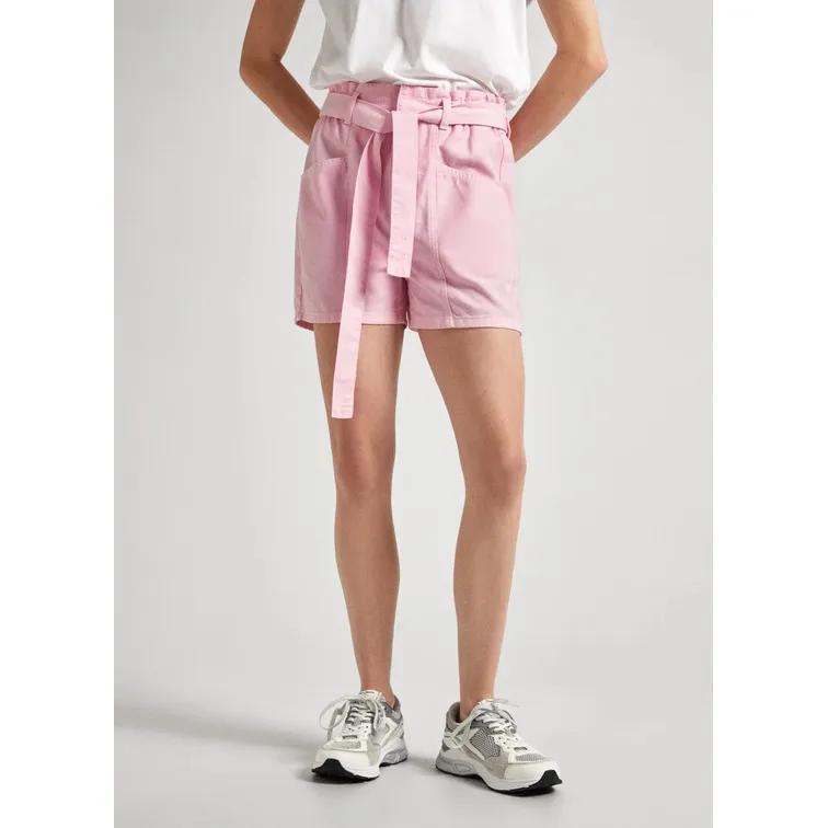 Pepe Jeans Women's Paper Bag Shorts with Belt