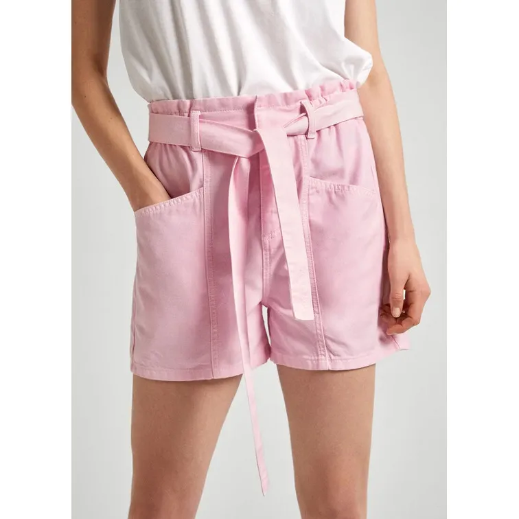 Pepe Jeans Women's Paper Bag Shorts with Belt