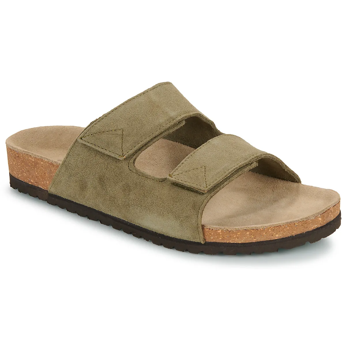 Suede Strap Slider Sandals
