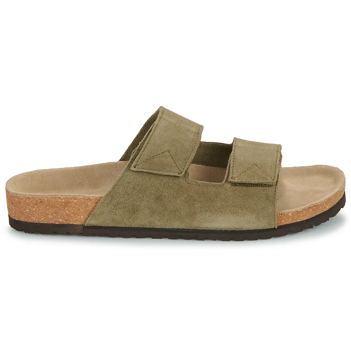 Suede Strap Slider Sandals