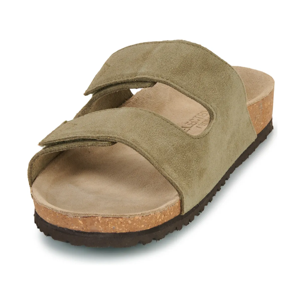 Suede Strap Slider Sandals