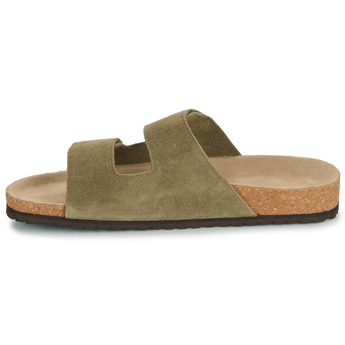 Suede Strap Slider Sandals