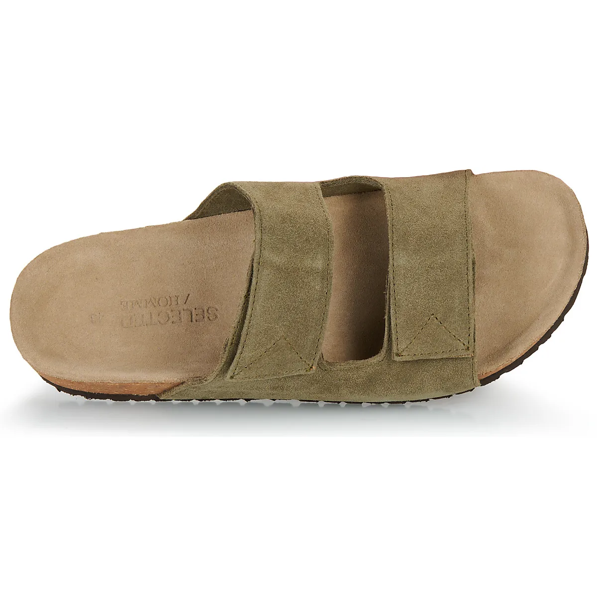 Suede Strap Slider Sandals