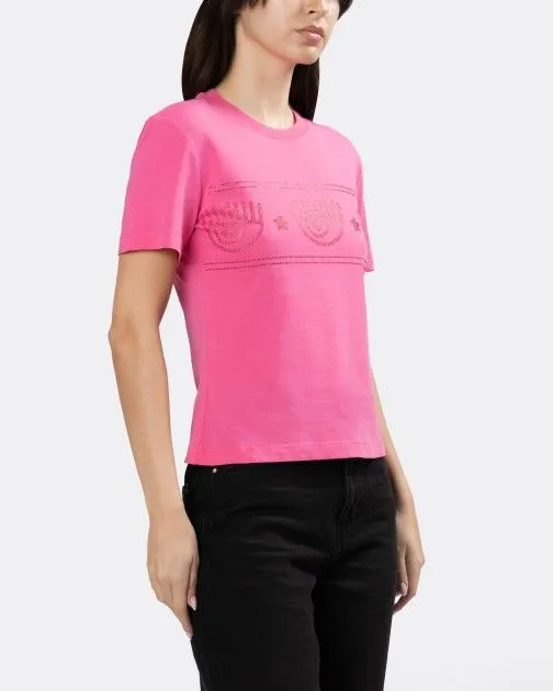 SLIM FIT CHIARA FERRAGNI TSHIRT IN ROSA COLOR, 74CBHG02
