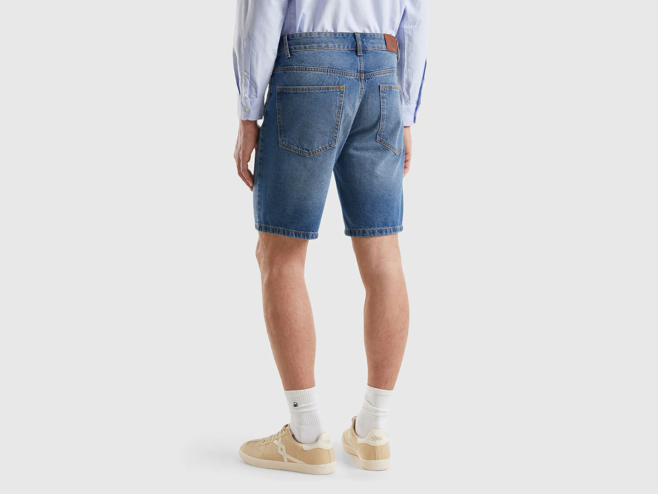 Slim fit denim Bermuda shorts