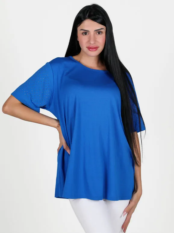 Women's Maxi Shirt with Rhinestone Sleeves