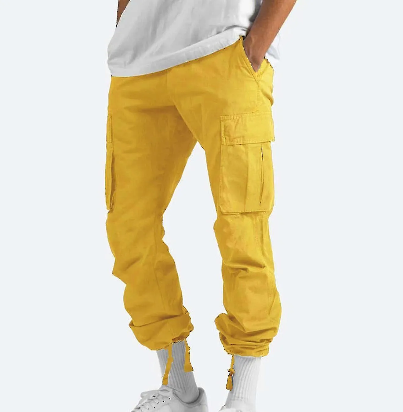 Solid Casual Outdoor Straight Fit Pants Fitness Cargo Pants Pants