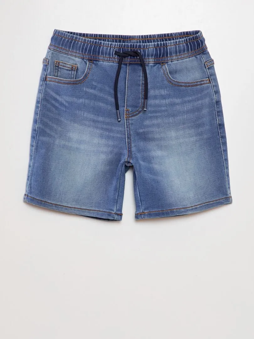 STRETCH DENIM BERMUDA SHORTS  BLUE
