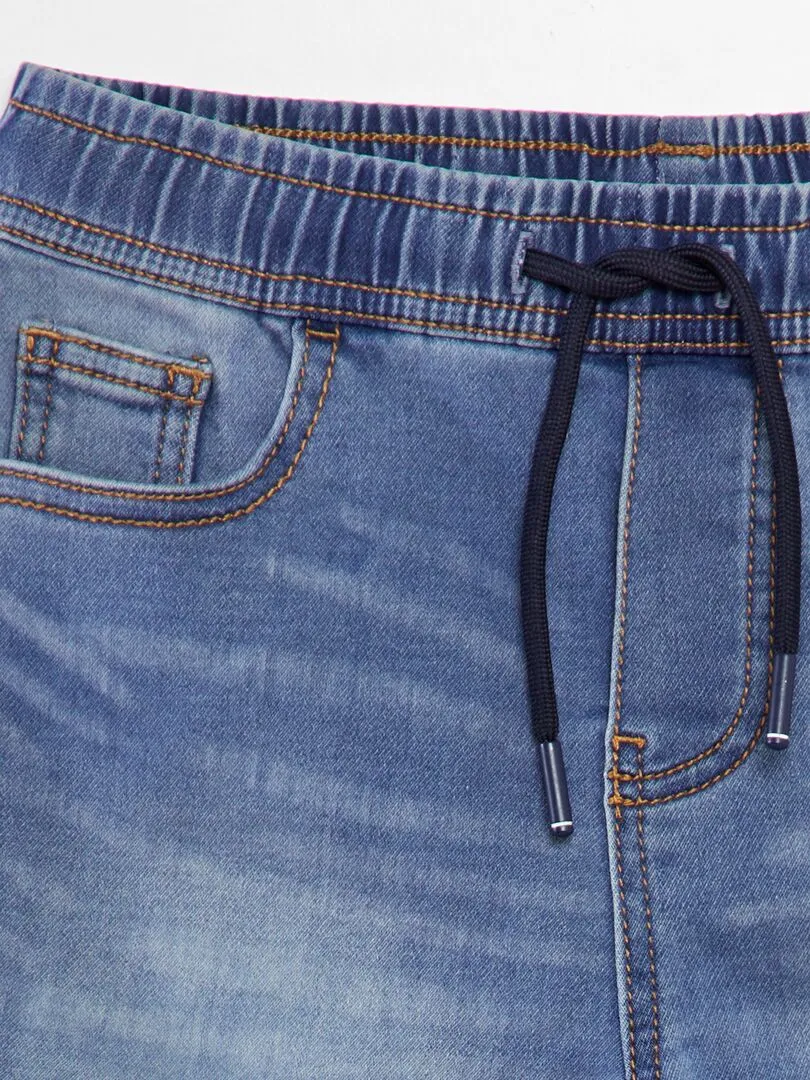 STRETCH DENIM BERMUDA SHORTS  BLUE