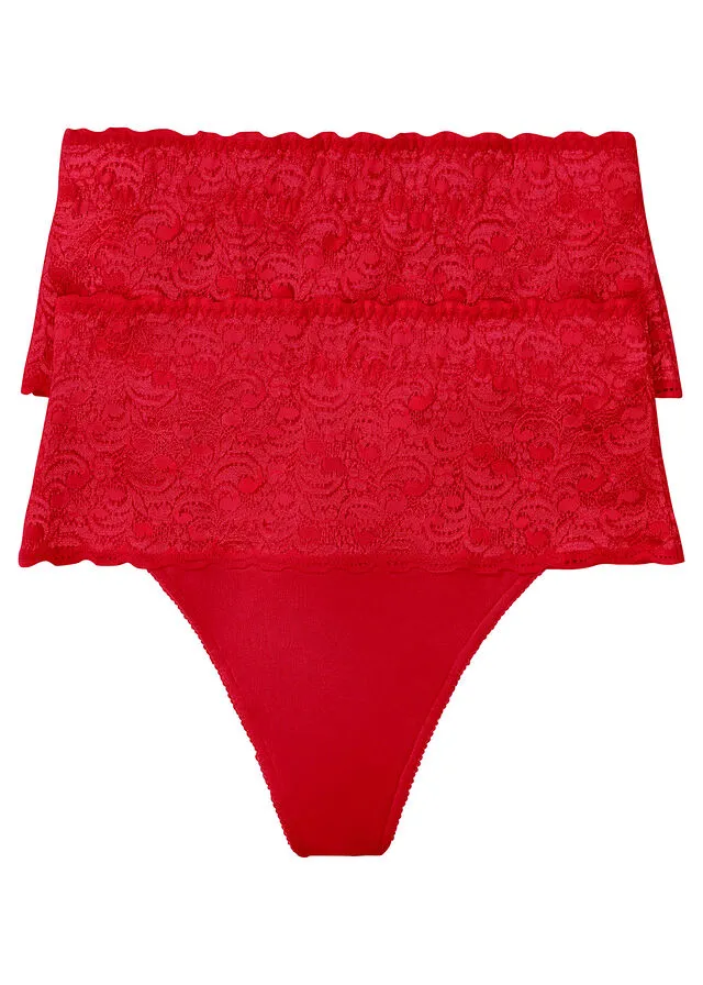 Tanga molding with medium slimming effect (2 units) 2 in salsa red.