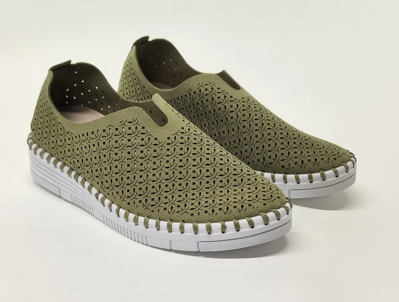Tiziana 9406 vegan leather khaki shoes