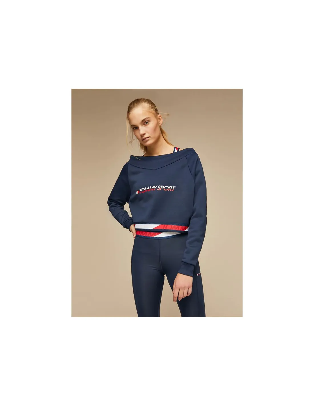 Tommy Hilfiger Crop V Neck Sportswear Sweatshirt