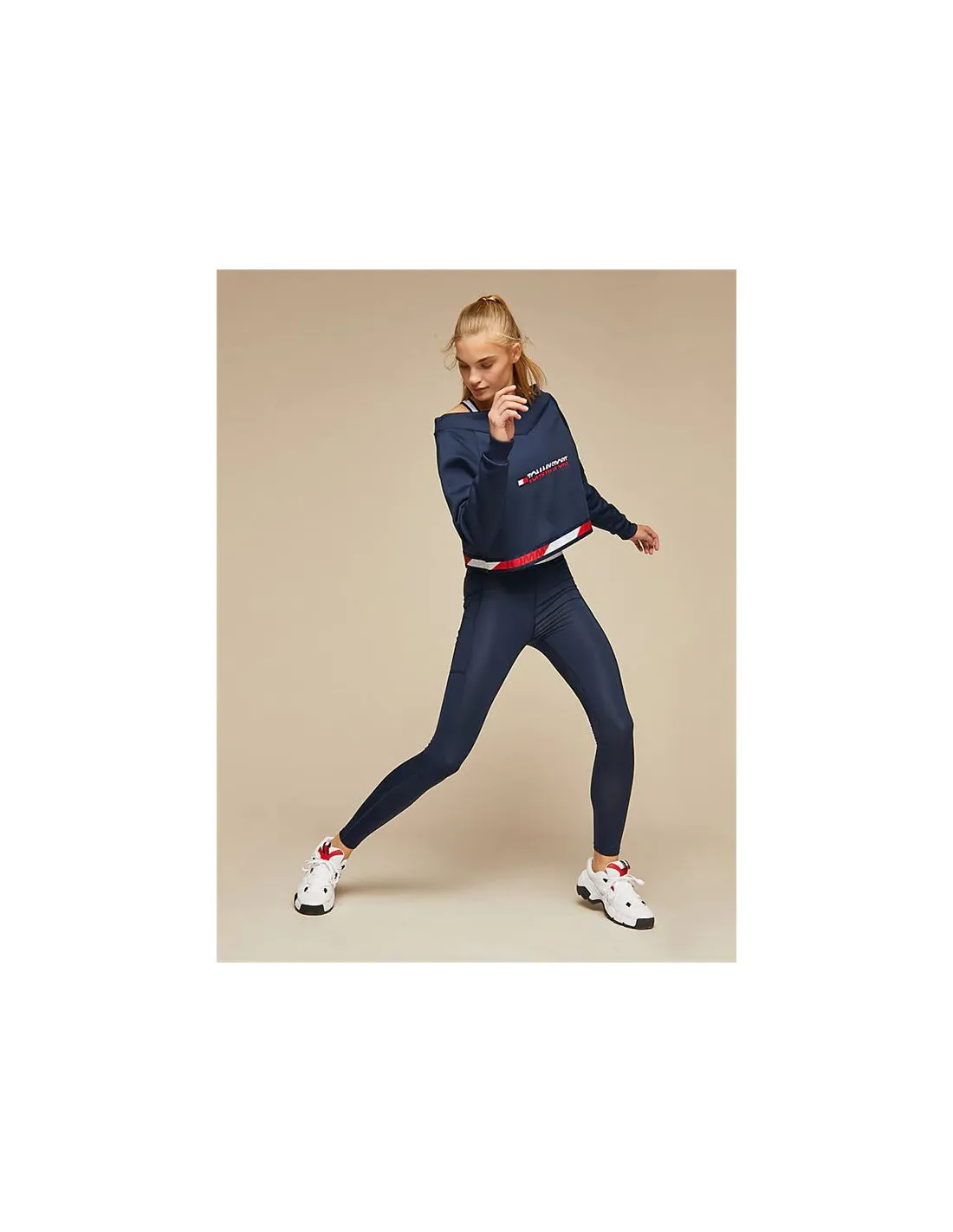 Tommy Hilfiger Crop V Neck Sportswear Sweatshirt