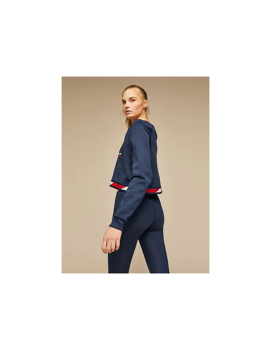Tommy Hilfiger Crop V Neck Sportswear Sweatshirt