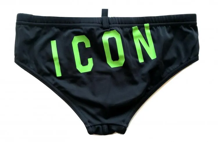Traje de baño DSQUARED bragas hombre D7B332390.280 negro verde icon nadar