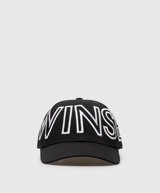Black Cap with Logo Embroidery by Twinset