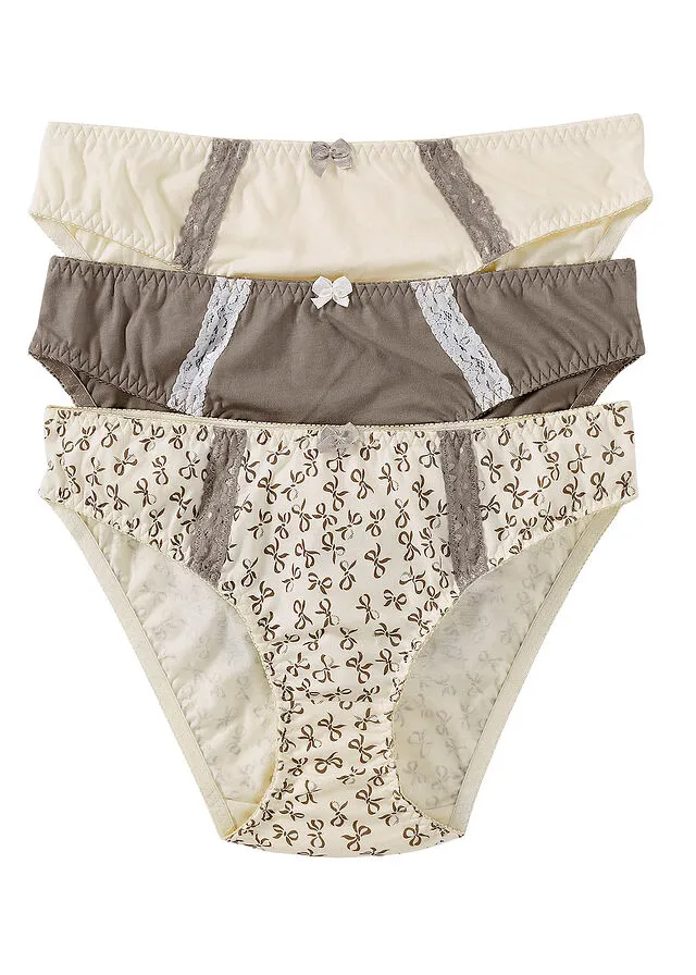 Underwear (pack of 3 units) Champagne print + brownish grey + champagne.