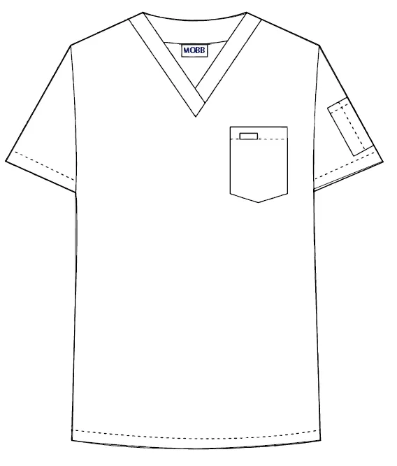 UNISEX VNECK MEDICAL SCRUB TOP  606T