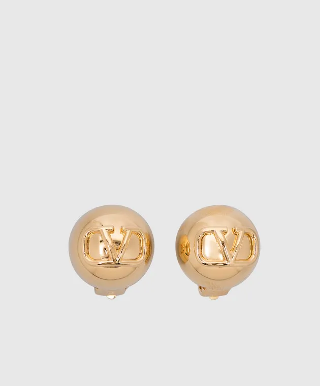 GOLDEN CLIPON EARRINGS WITH VLOGO LOGO BY VALENTINO