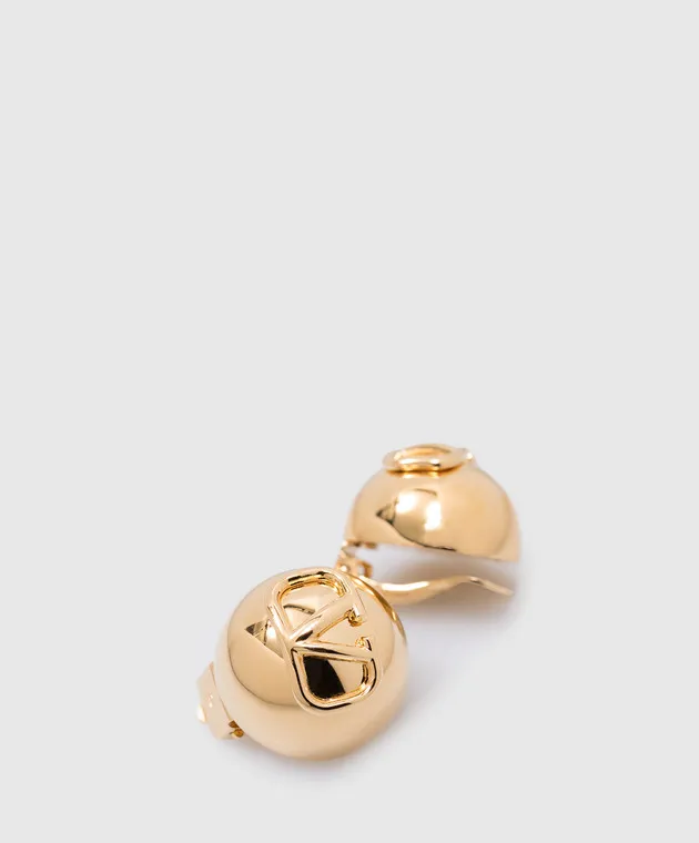 GOLDEN CLIPON EARRINGS WITH VLOGO LOGO BY VALENTINO