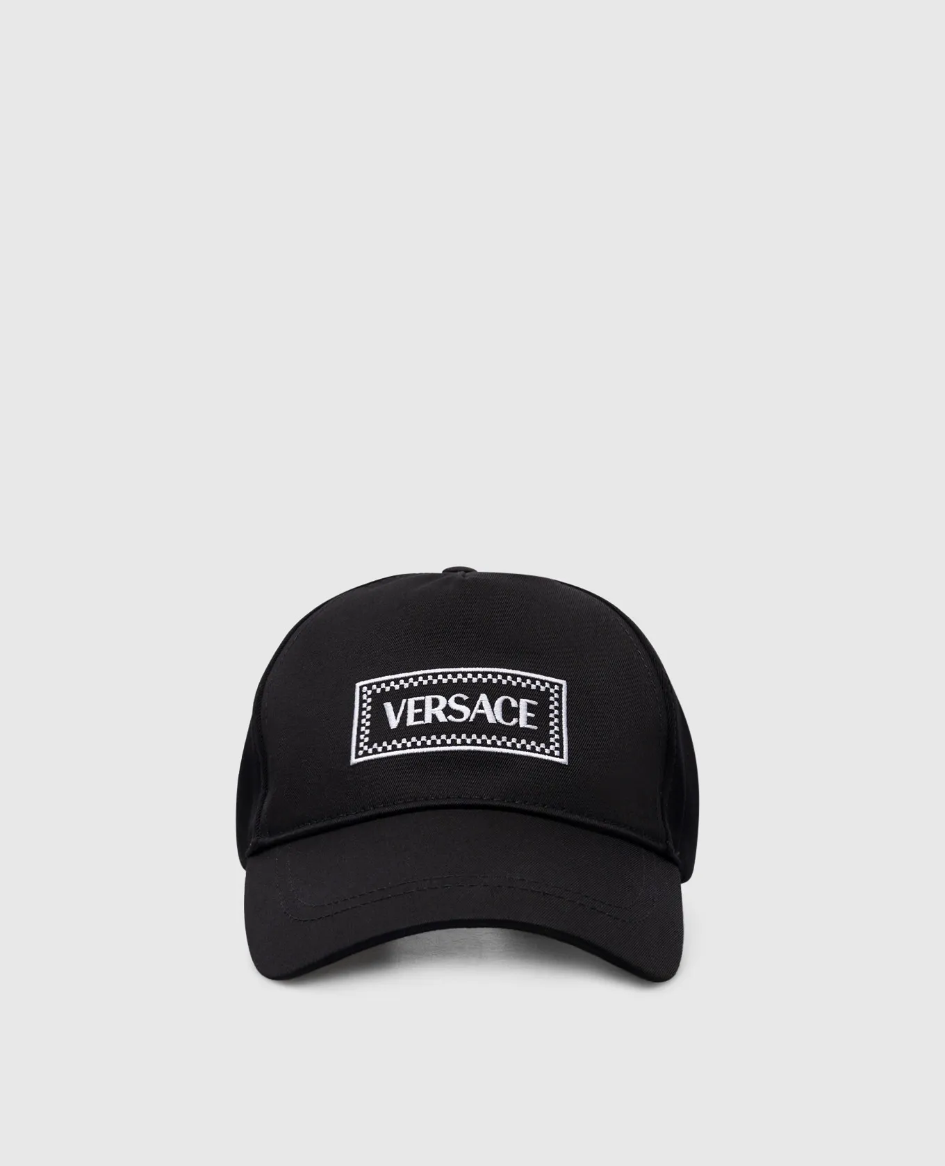 Versace Black Logo Embroidered Cap