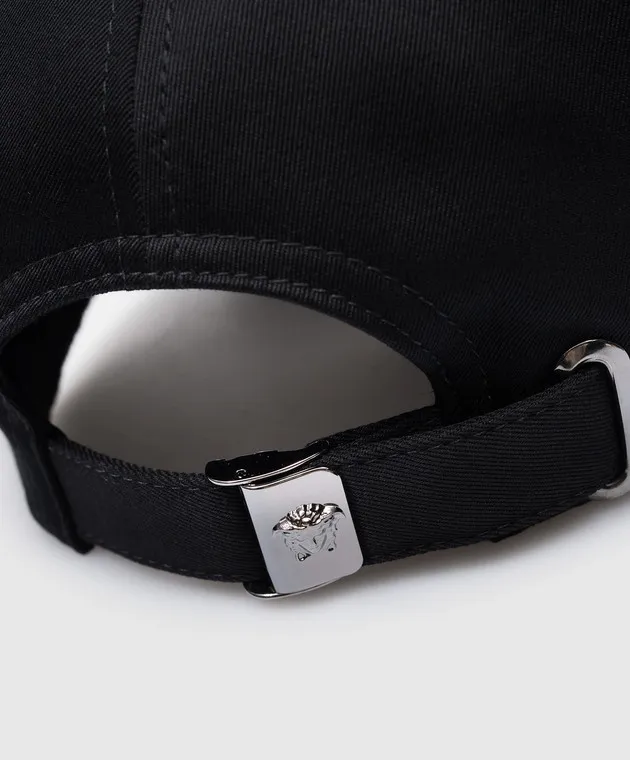 Versace Black Logo Embroidered Cap