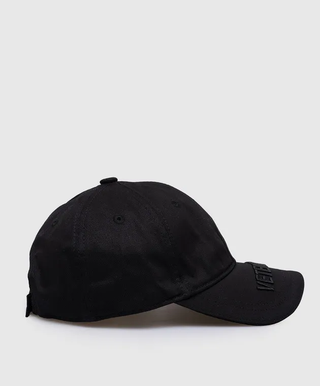 Vetements Black Textured Logo Cap