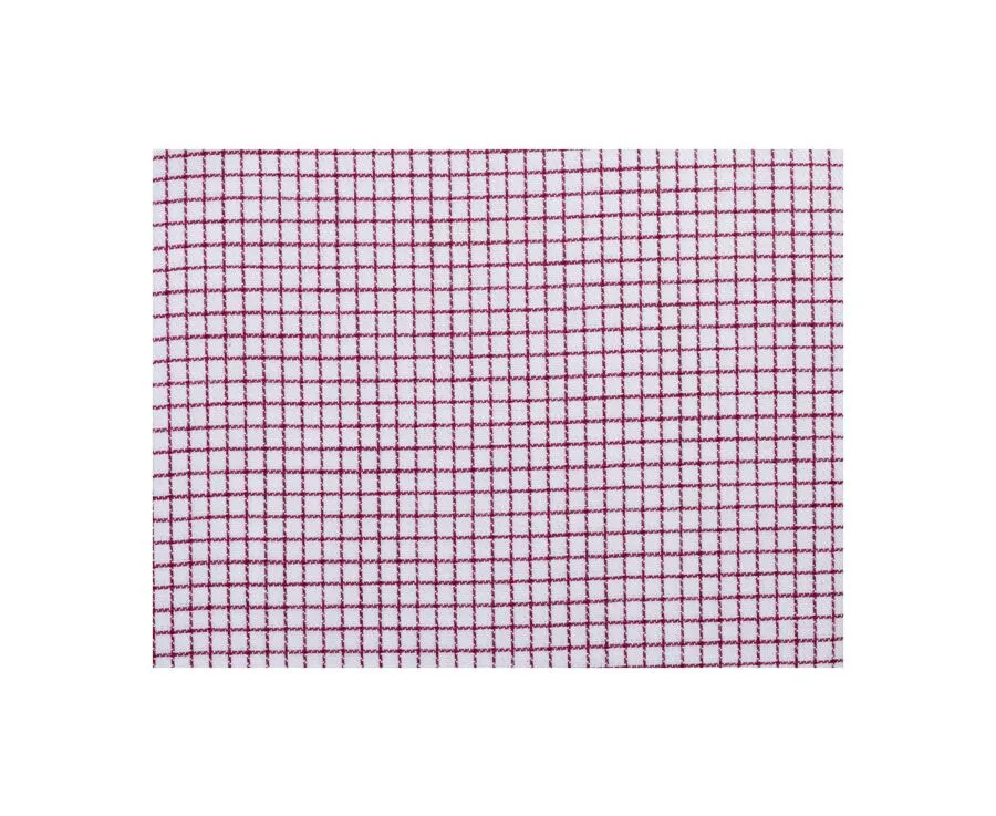 White Burgundy check men's twill shirt
