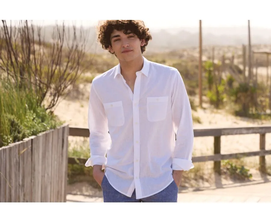 WHITE CHAMBRAY COTTON LINEN SHIRT  SIPHÉRIN  SHOP NOW