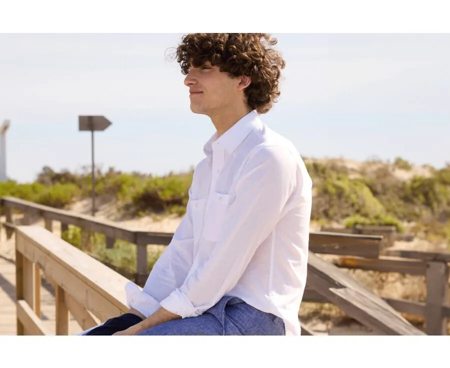 WHITE CHAMBRAY COTTON LINEN SHIRT  SIPHÉRIN  SHOP NOW