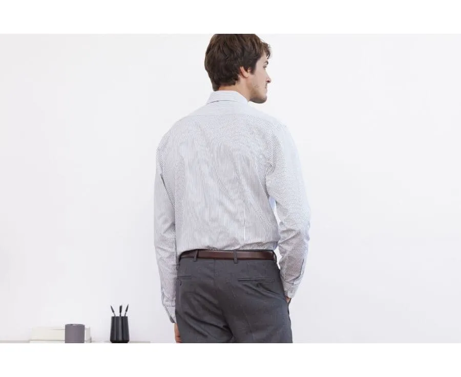 WHITE SHIRT WITH GREEN STRIPES  GEOFFROY.