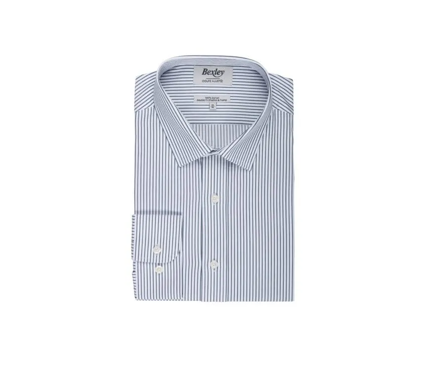WHITE SHIRT WITH GREEN STRIPES  GEOFFROY.