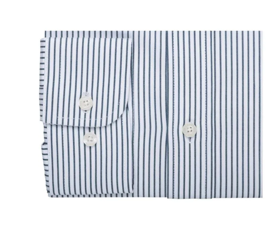 WHITE SHIRT WITH GREEN STRIPES  GEOFFROY.