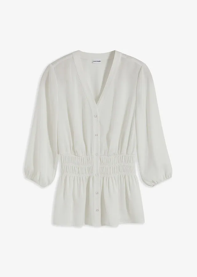White wool blouse