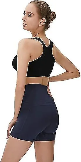 Women's High Waist Biker Shorts with 2 Side and Inner Pockets for Yoga, Workout, and Athletic Gym Activities