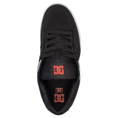 DC Shoes Pure Black Camo Logo Red Sneakers