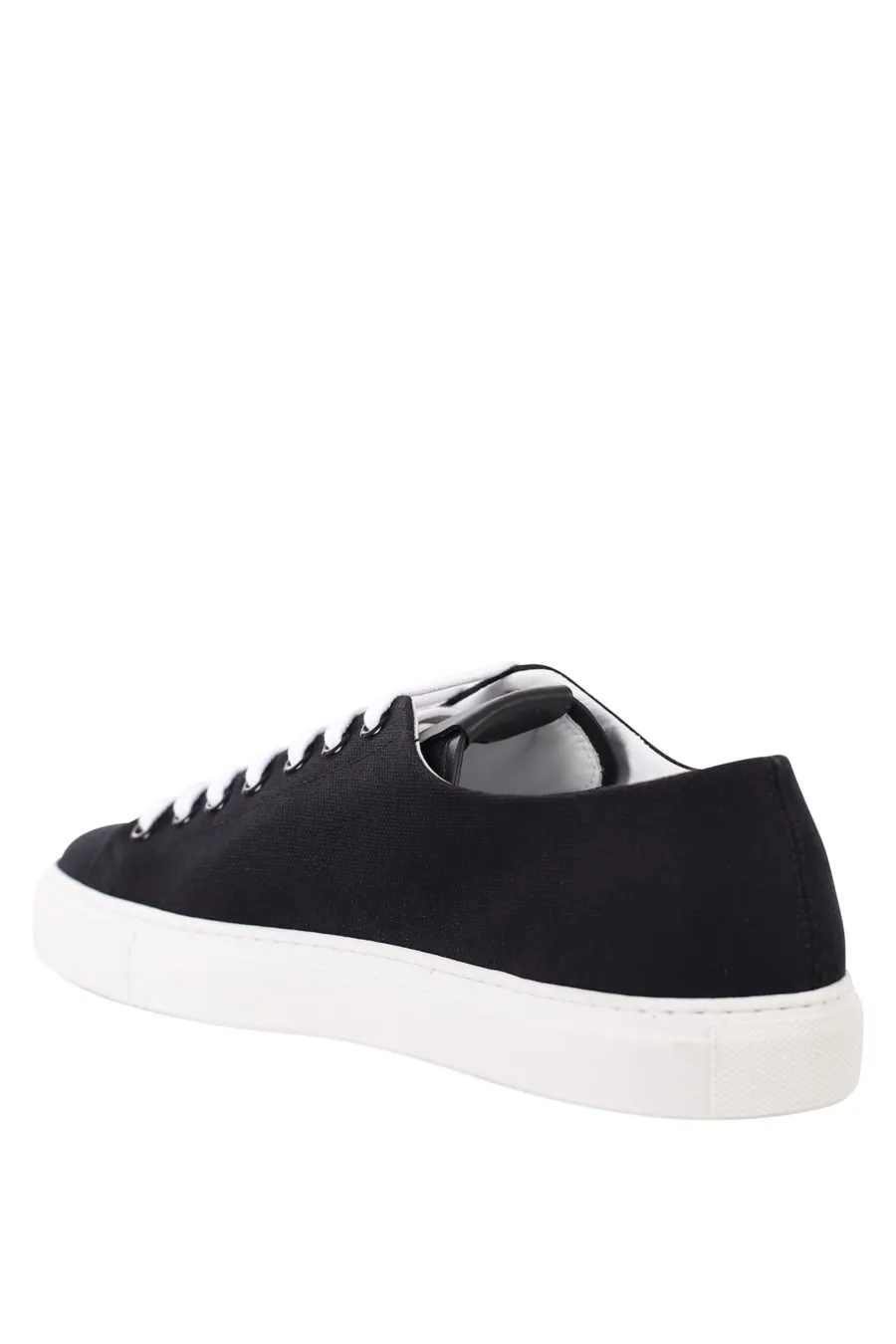 Black Sneakers with White Sole and Gold Logo