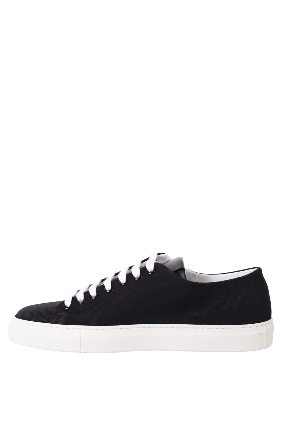 Black Sneakers with White Sole and Gold Logo