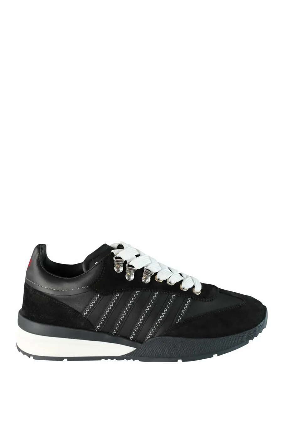 Black Sneakers Original Legend Bicolor Sole Diagonal Lines