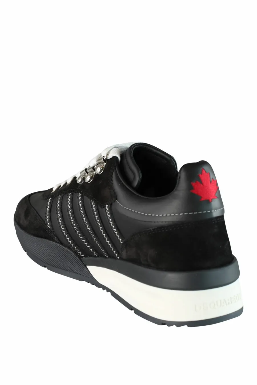Black Sneakers Original Legend Bicolor Sole Diagonal Lines