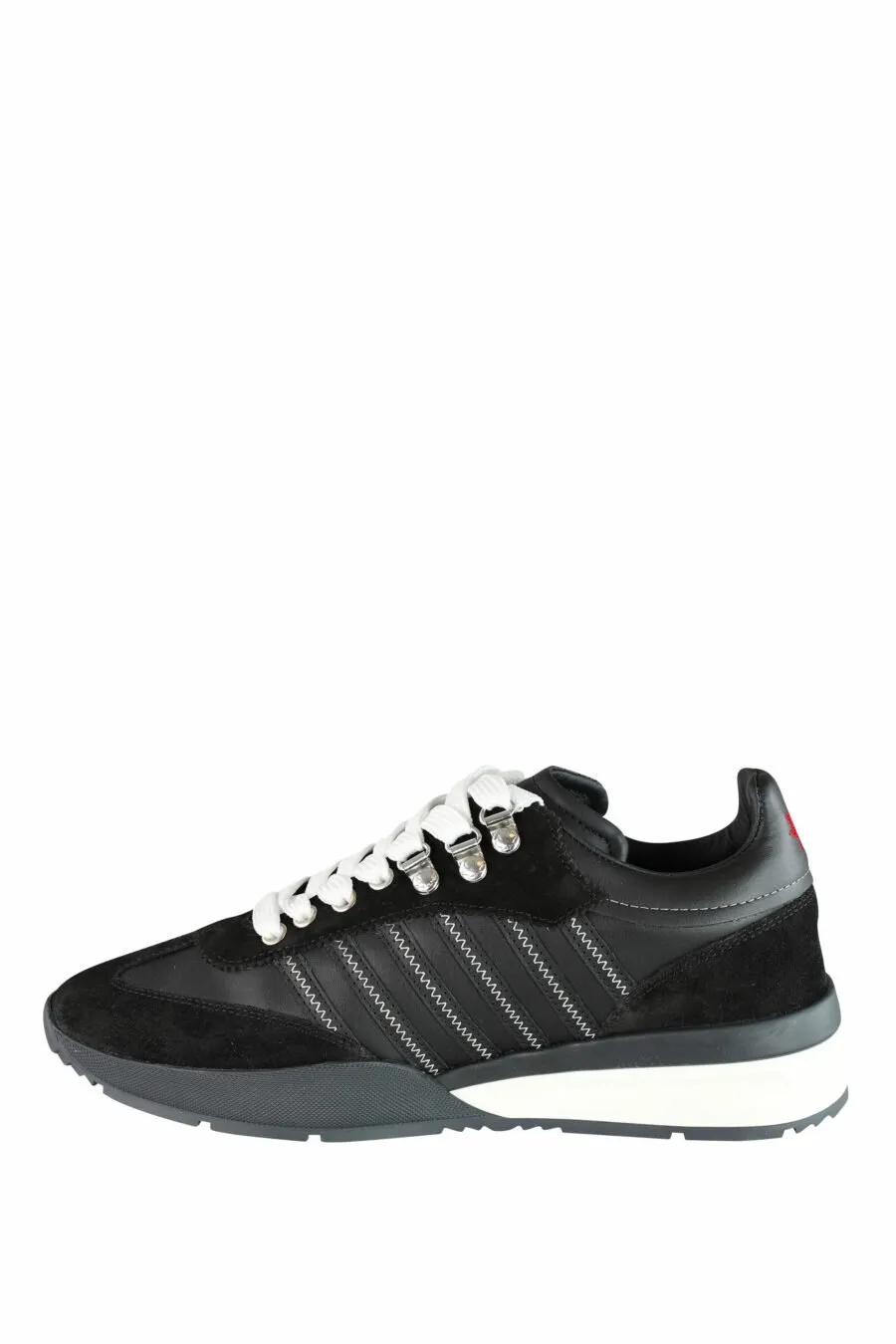 Black Sneakers Original Legend Bicolor Sole Diagonal Lines